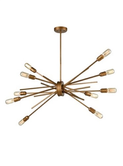 Franklite FL2399-10 10 Light Ceiling Light In Antique Gold