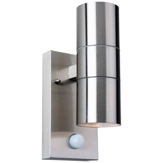 Firstlight 3429ST Colt Two Light Wall Light With PIR In Stainless Steel