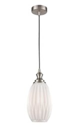 Franklite Marcella PCH231/348 1 Light Ceiling Pendant In Satin Nickel - Dia: 150mm