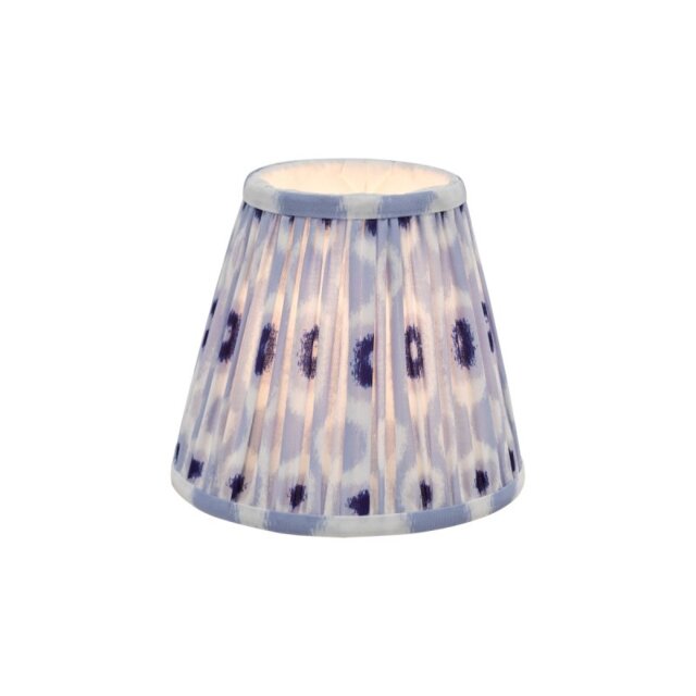 Dar Lighting Ikat Blue And White Cotton Tapered Drum Shade 15cm