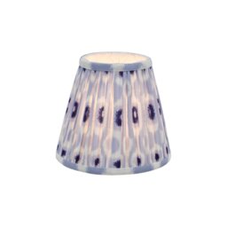 Dar Lighting Ikat Blue And White Cotton Tapered Drum Shade 15cm
