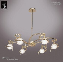 M0079PB Dali 6 Light Polished Brass Chandelier