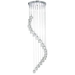 Searchlight 6720-20-LED Sculptured Ice 20 Light Ceiling Cluster Pendant Light In Chrome