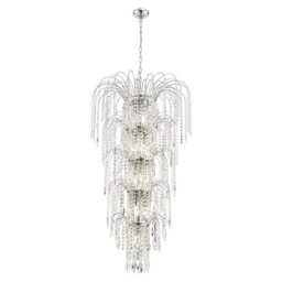 Searchlight 1313-13CC Waterfall Chrome 13 Light Large Crystal Pendant
