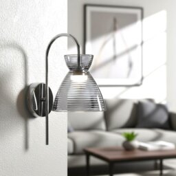 Firstlight 6843CHSM Royale LED Wall Light In Chrome With Smoked Decorative Glass
