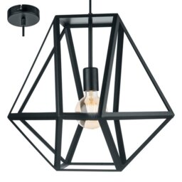 Eglo 49756 Embleton 1 Light Ceiling Pendant Light In Black - Diameter: 460mm