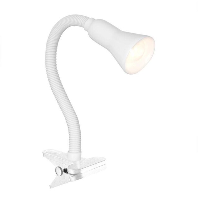 Searchlight 4122WH White Flex Clip On Desk Lamp with Clamp