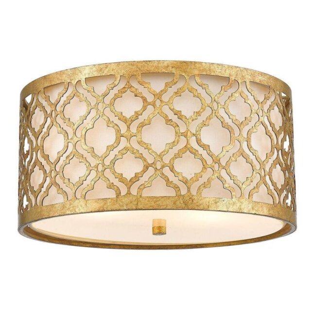GN/ARABELLA/F Arabella 2 Light Flush Ceiling Light In Gold