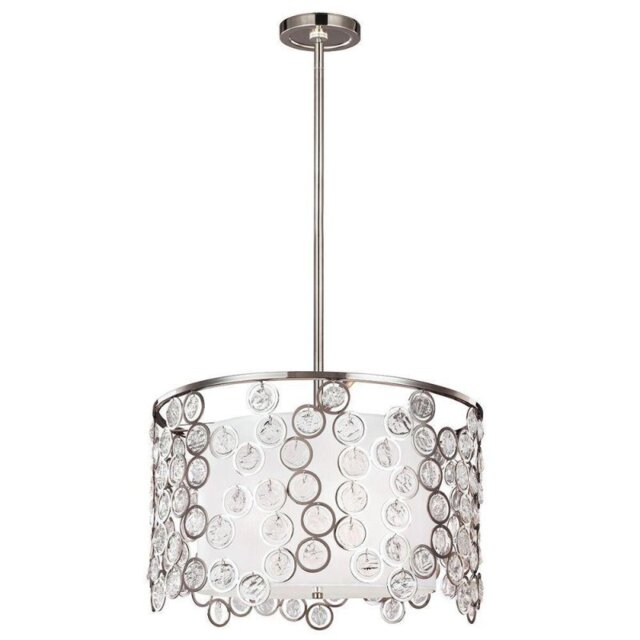 FE/LEXI/P Lexi 3 Light Ceiling Pendant In Polished Nickel - Dia: 483mm