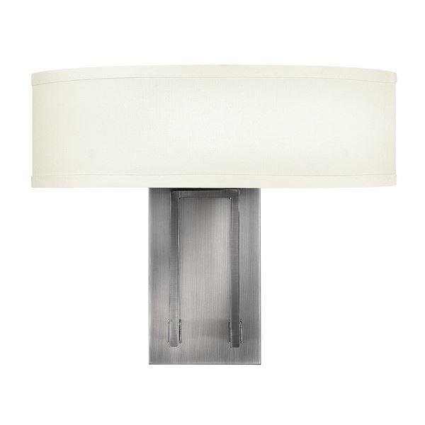 HK/HAMPTON2 Hampton 2 Light Antique Nickel wall Light with Shades