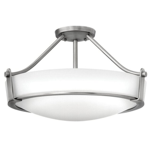 HK/HATHAWAY/SFS N Hathaway 3 Light Semi Flush Ceiling Mount Light In Antique Nickel