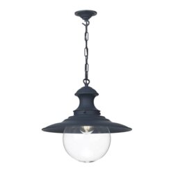 David Hunt Lighting EP23 Station Lamp In Smoke Blue With Clear Glass