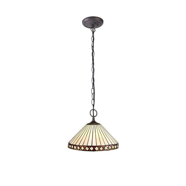Cognac 2 Light Ceiling Pendant With 300mm Amber, Cream And Black Shade