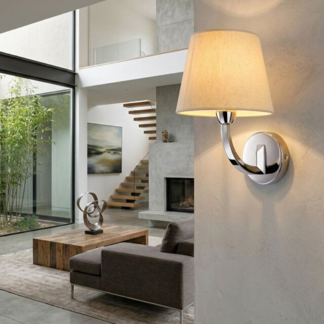 Firstlight 2319PST Fairmont 1 Light Stainless Steel Wall Light with Shade