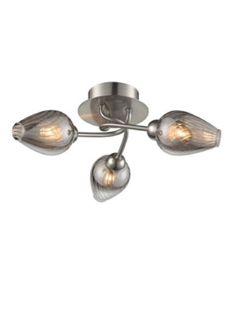 Franklite FL2405-3 3 Light Semi Flush Ceiling Light In Satin Nickel