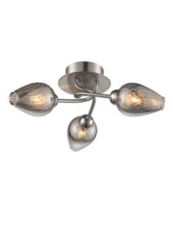 Franklite FL2405-3 3 Light Semi Flush Ceiling Light In Satin Nickel