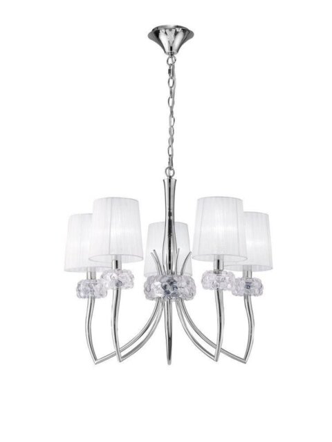 Mantra M4631 Loewe 5 Light Ceiling Pendant Light With Shades In Chrome