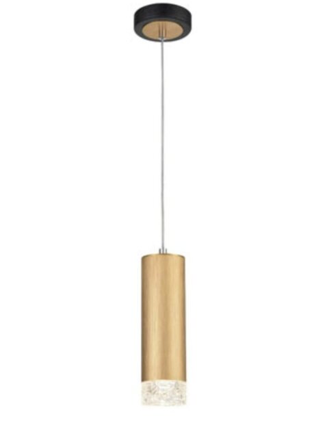 Franklite PCH230 Cordelia 1 Light Ceiling Pendant Light In Satin Brushed Gold And Matt Black Finish