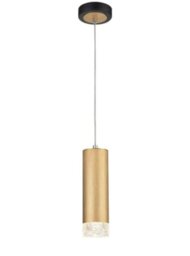 Franklite PCH230 Cordelia 1 Light Ceiling Pendant Light In Satin Brushed Gold And Matt Black Finish