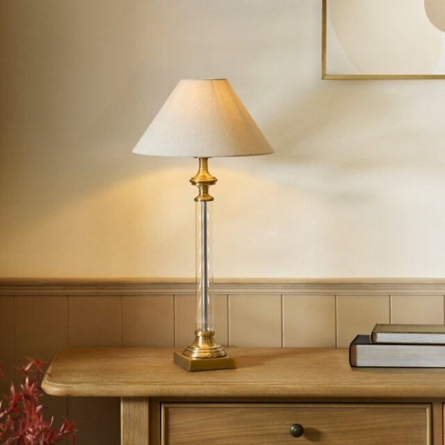 Endon 119972 Avebury Table Lamp With Natural Linen Shade