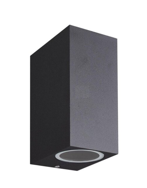Mantra M7037 Kandanchu 2 Light Square Outdoor Wall Light In Sand Black - H: 150mm
