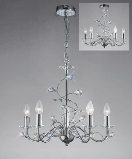 Diyas IL31215 Willow Ceiling Pendant Light in Polished Chrome