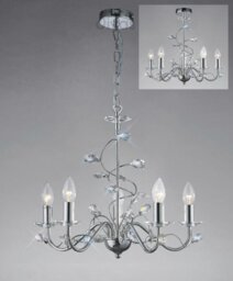 Diyas IL31215 Willow Ceiling Pendant Light in Polished Chrome