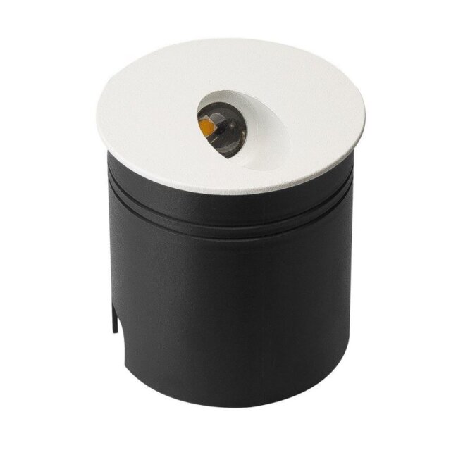 Mantra M7023 Aspen 1 Light Outdoor 3 Watt LED Round Angle Wall Lamp In Sand White