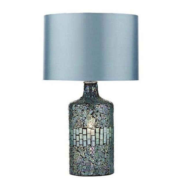 GUR4223 Guru Table Lamp With Blue Mosaic Finish And Blue Shade