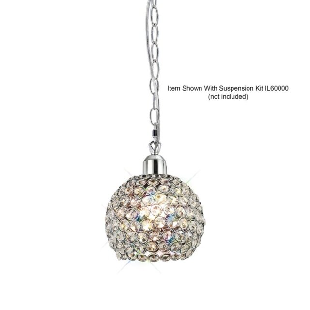 IL60004 Kudo Chrome And Crystal Non-Electric Pendant