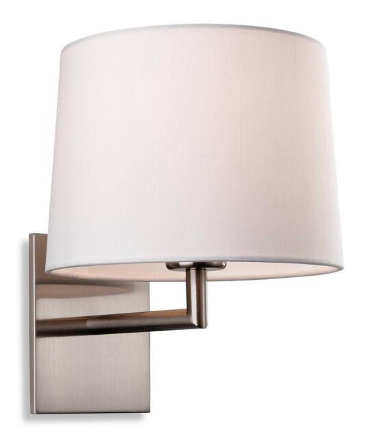 Firstlight 4935BS Grand One Light Wall Light In Brushed Steel With Cream Shade