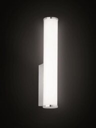 Franklite WB062 Small Chrome Finish Vertical LED Wall Light With Polycarbonate Diffuser- Width: 55mm
