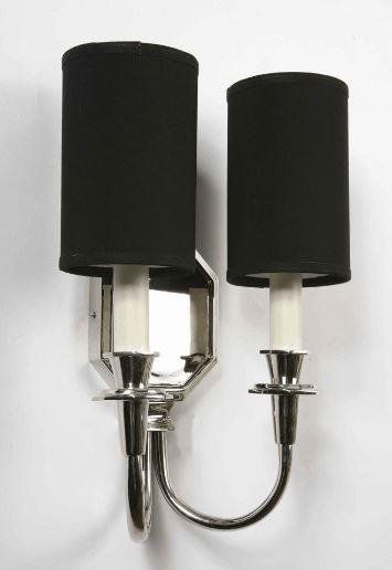 Diane N827 Traditional Solid Brass Nickel Plated 2 Light Wall Light - shades:WITH IVORY SHADE