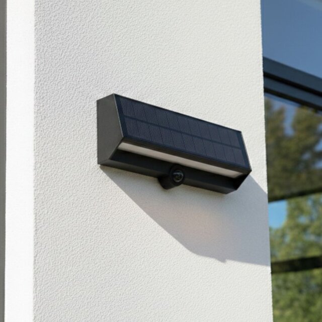Firstlight 6810BK Augusta LED Solar Wall Light with PIR In Black Finish
