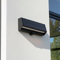 Firstlight 6810BK Augusta LED Solar Wall Light with PIR In Black Finish