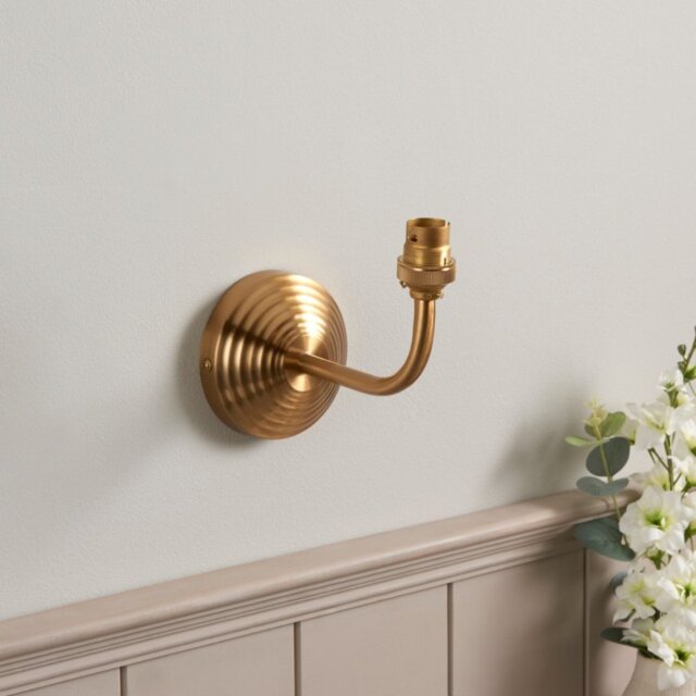 Endon 115064 Obelisk Arc Wall Light In Aged Brass Finish