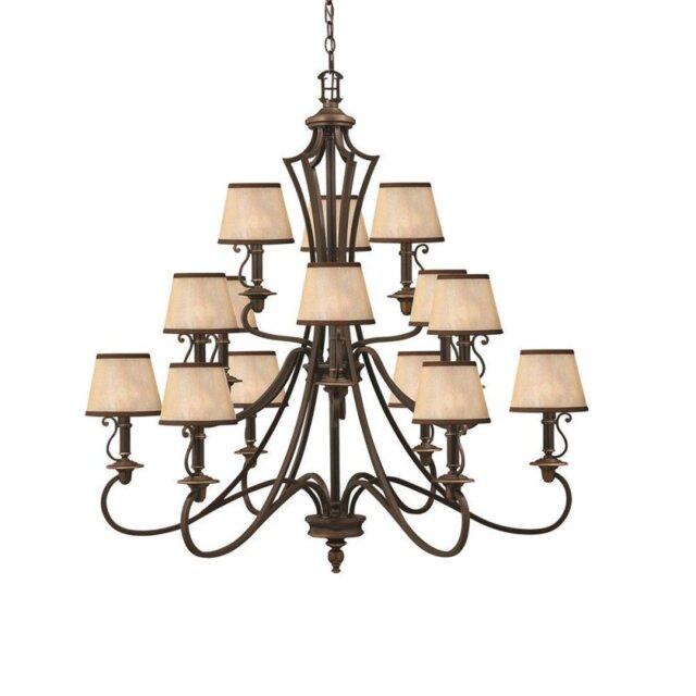 HK/PLYMOUTH15 Plymouth 15 Light Ceiling Chandelier Light In Olde Bronze