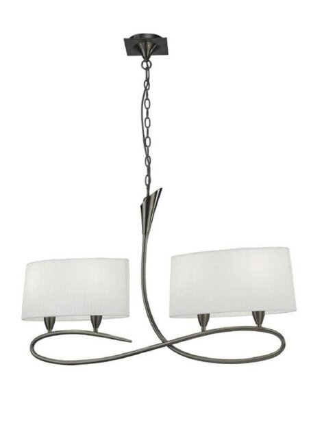 Mantra M3700 Lua 4 Light Pendant Light In Satin Nickel With 2 Shades