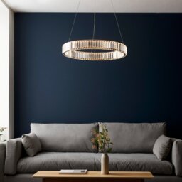 Alice Ring LED Ceiling Pendant Light In Chrome Finish With Clear Crystal Glass