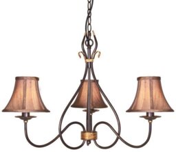Elstead WM3 Rust/Gold Windemere wrought iron 3 light chandelier