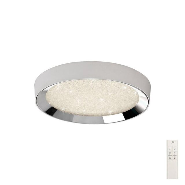 Mantra M5923 Male LED Small Round Flush Ceiling Light In Chrome - Dia:500mm