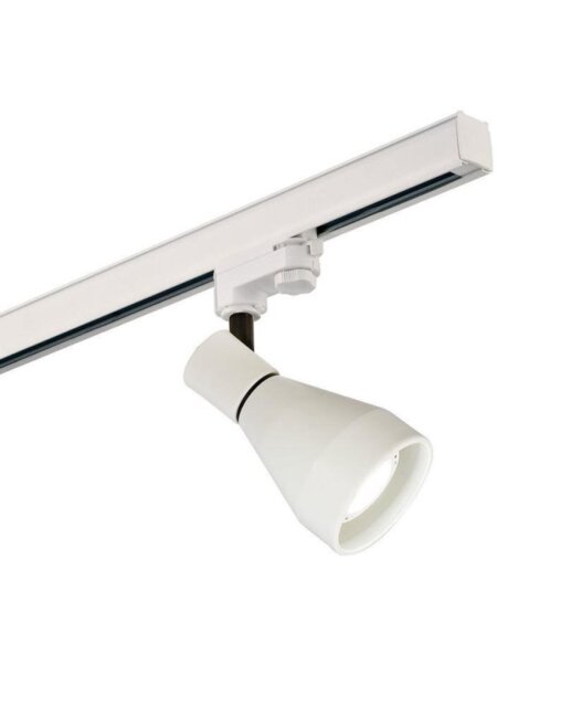 Mantra M5850 Kos GU10 1 Light Track Ceiling Spotlight In Matt White And Black
