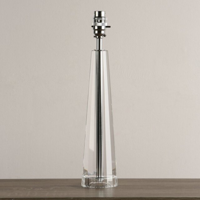 Laura Ashley Blake Cut Glass Crystal Obelisk Extra-Large Table Lamp Base In Polished Chrome