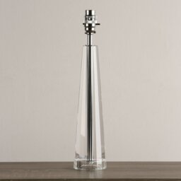 Laura Ashley Blake Cut Glass Crystal Obelisk Extra-Large Table Lamp Base In Polished Chrome