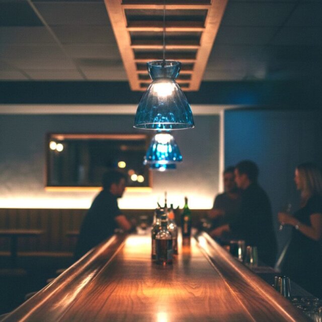 Firstlight 6840CHBL Royale LED Ceiling Pendant Light In Chrome With Blue Dimpled Glass