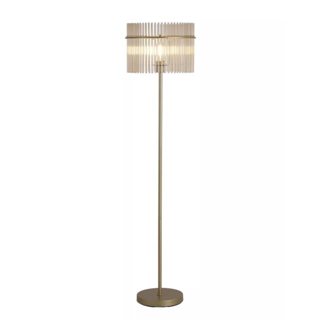 Searchlight Swizzle Floor Lamp In Gold Finish With Champagne Rods 55626CP