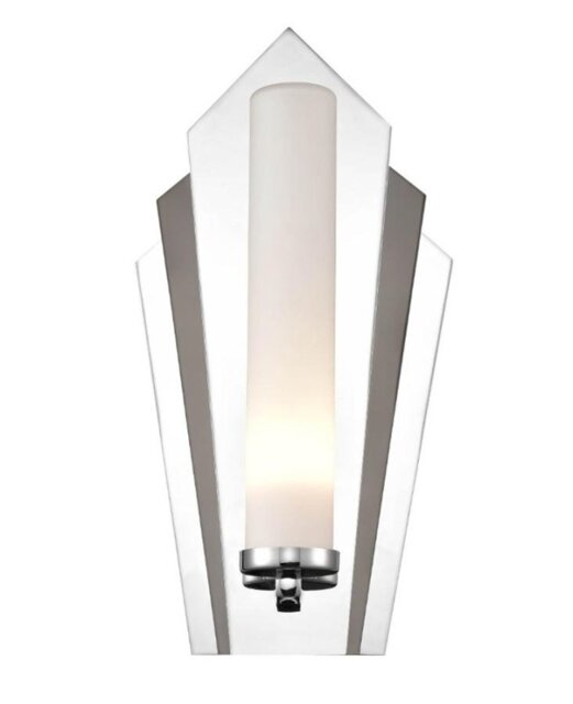 Franklite WB144 Art Deco 1 Light Wall Light In Chrome And Black Chrome Finish
