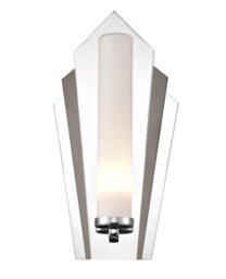 Franklite WB144 Art Deco 1 Light Wall Light In Chrome And Black Chrome Finish