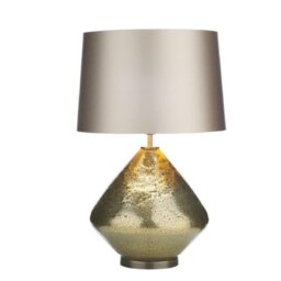 David Hunt Lighting EVO4335+TAP4018 Evora Table Lamp In Gold Glass With Almond Shade