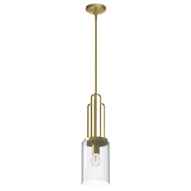 Quintiesse QN-KIMROSE-MP-BNB Kimrose 1 Light Mini Ceiling Pendant Light In Brushed Natural Brass